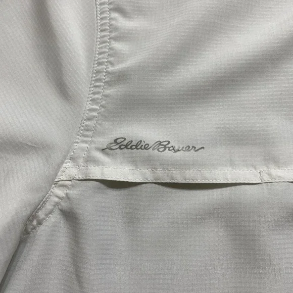 Eddie Bauer Men's Shirt Sz XL White Short Sleeve Vented Breathable Pocket Zip - Picture 6 of 10